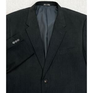 Zagato Blazer Mens 46R Black 100% Cotton Herringbone Single Breasted 2-Button